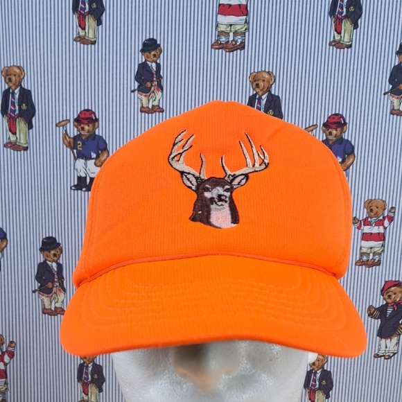YoungAn Hat Co Other - Vintage Big Buck Deer stitched thick foam orange & brown hunting snapback hat